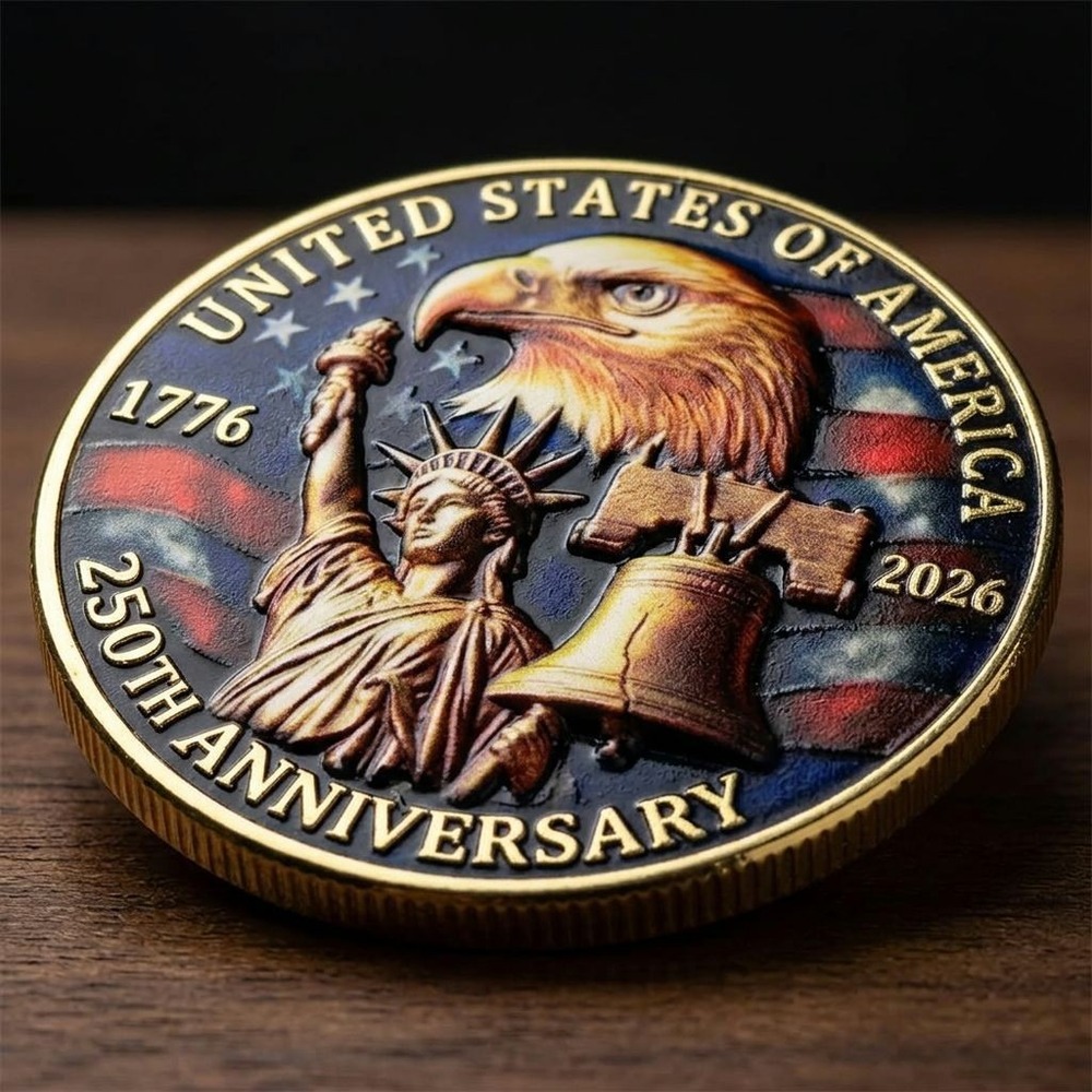 250th United States Anniversary Commemorative Coin 1776-2026 Liberty Bell Eagle - Picture 5 of 8